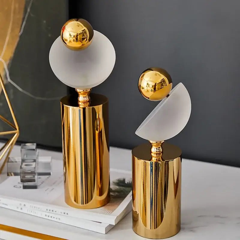 Golden Ball Frosted Sculpture