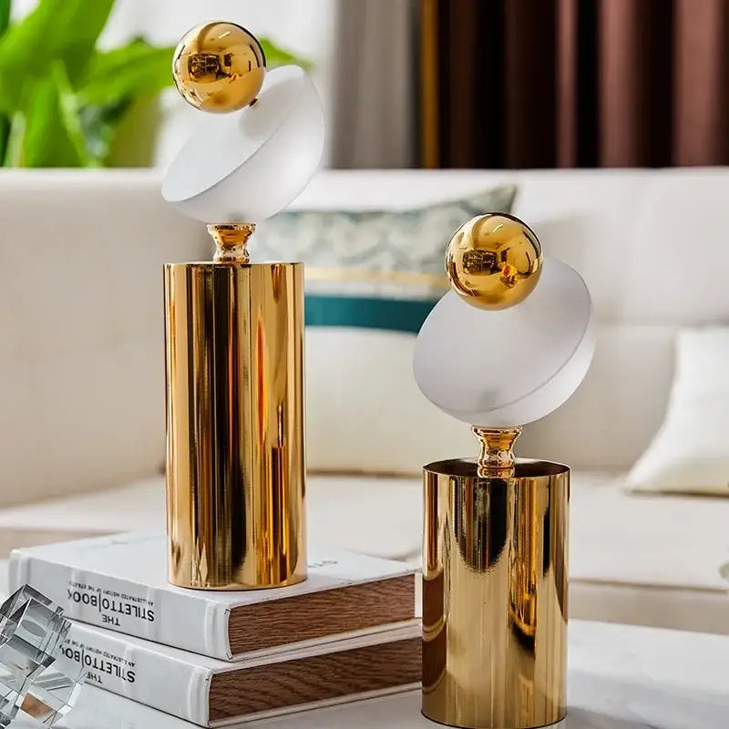 Golden Ball Frosted Sculpture