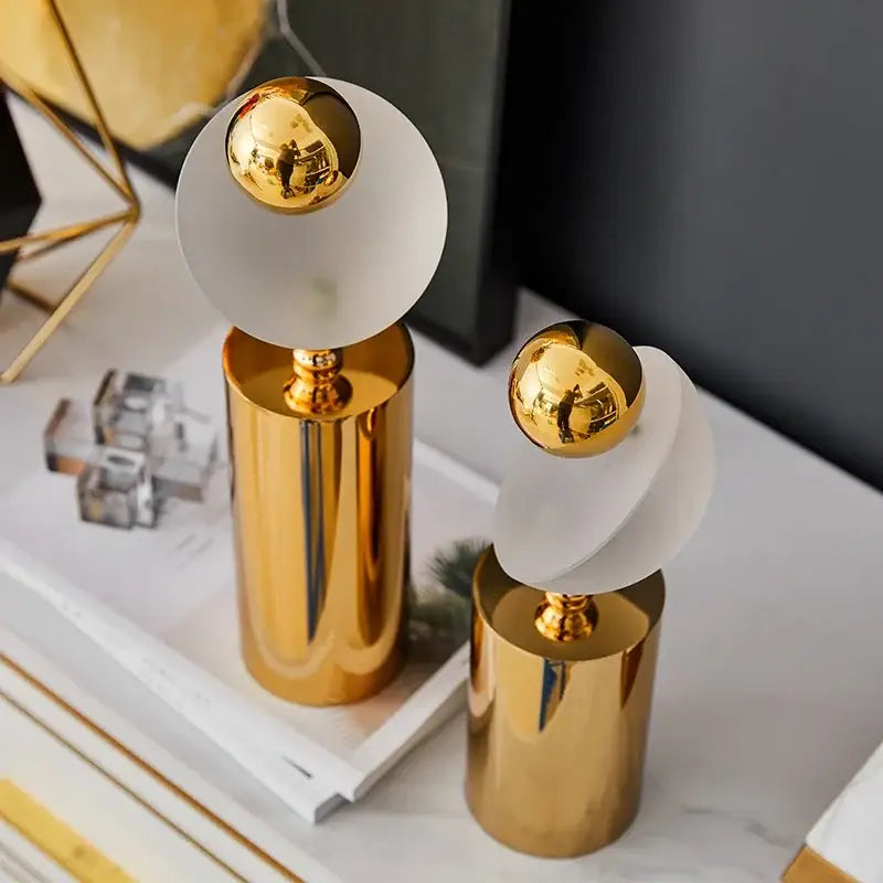 Golden Ball Frosted Sculpture