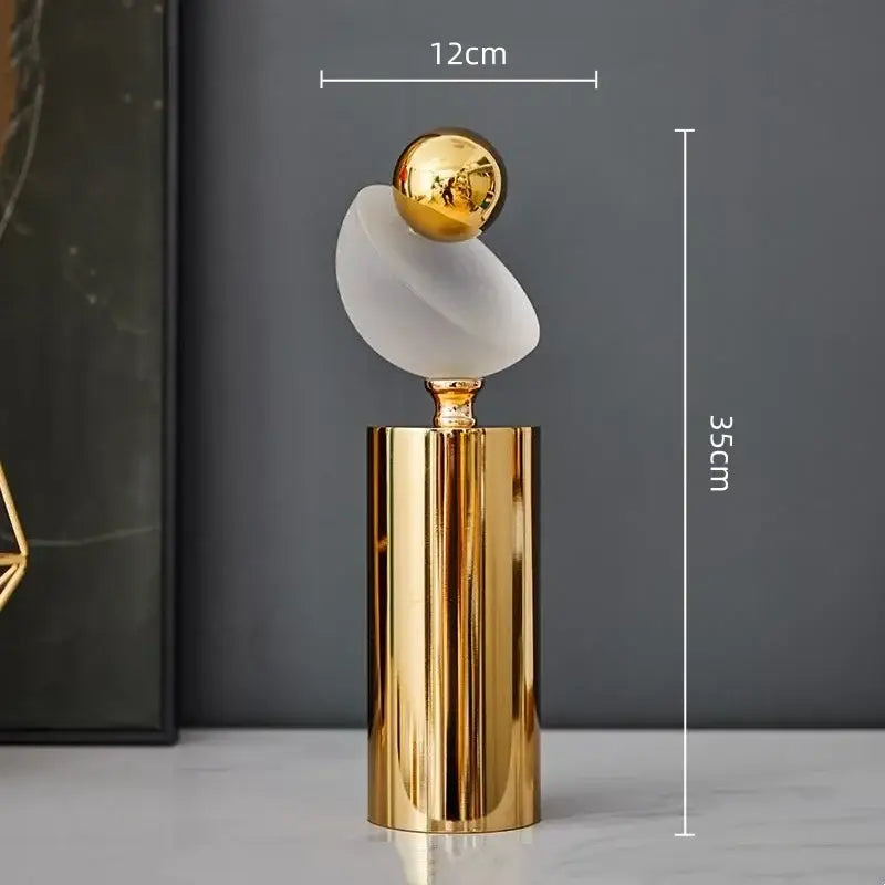 Golden Ball Frosted Sculpture