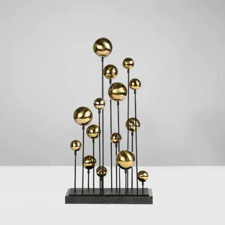 Gold Geometric Ball Sculpture