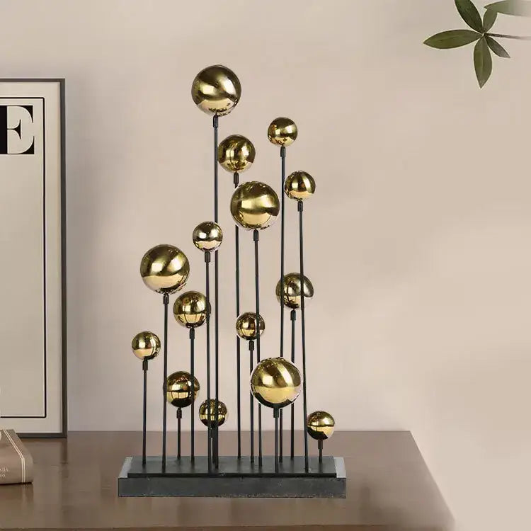 Gold Geometric Ball Sculpture
