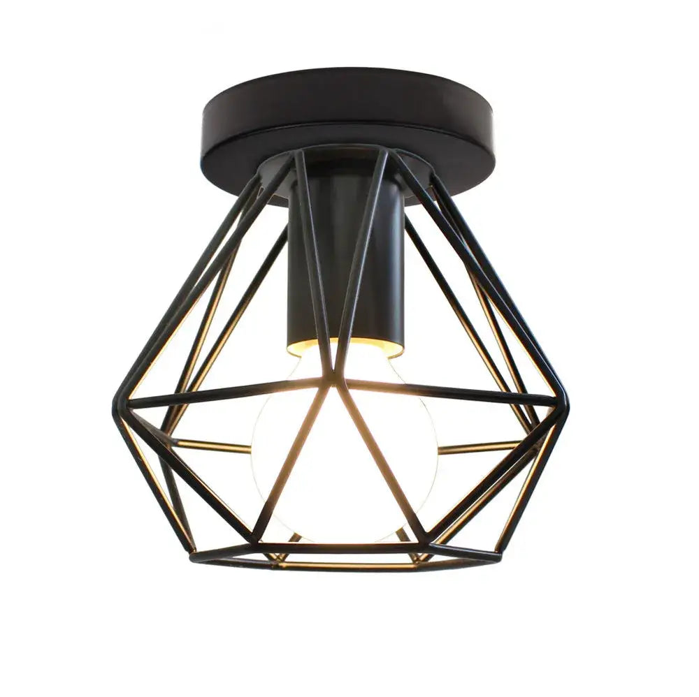 Black Cage Ceiling Light