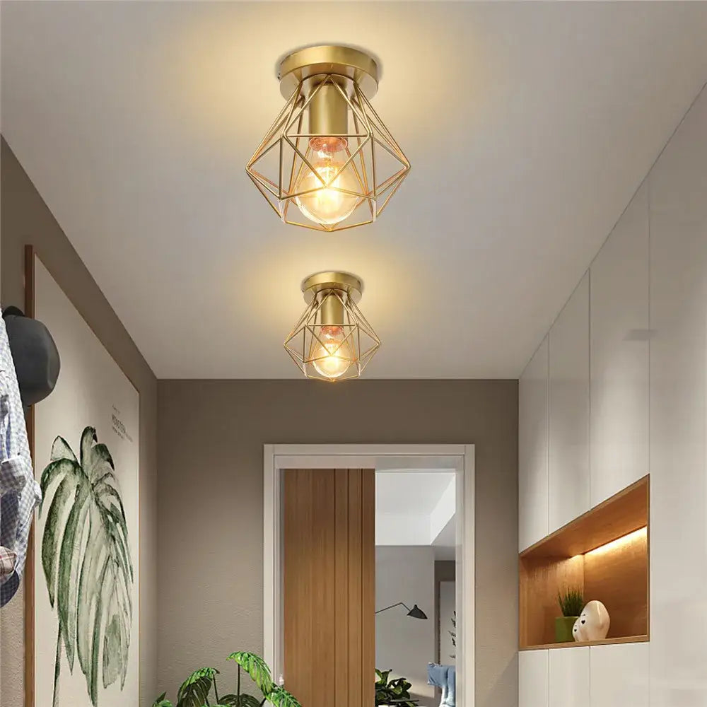 Black Cage Ceiling Light