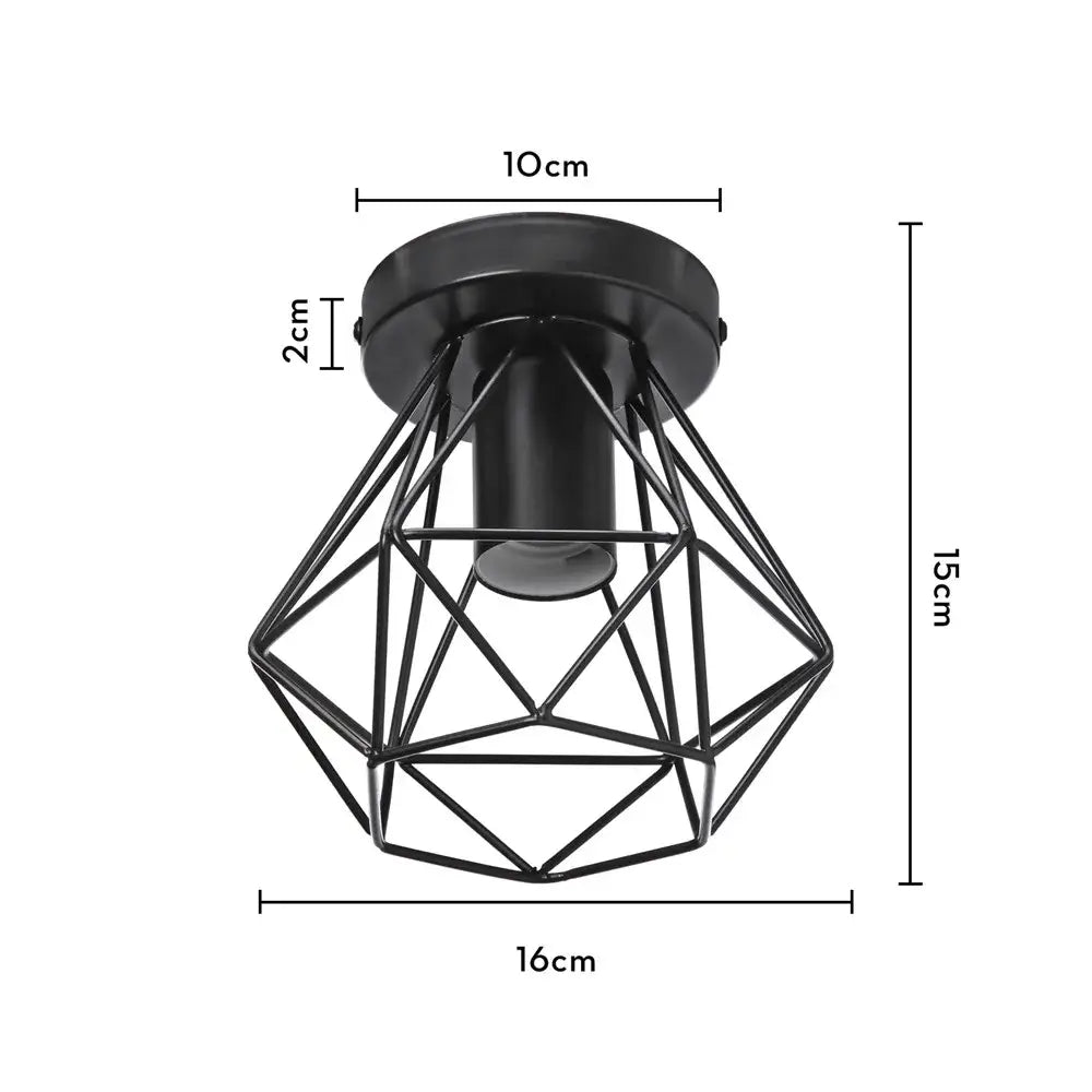 Black Cage Ceiling Light