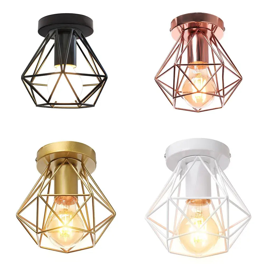 Black Cage Ceiling Light