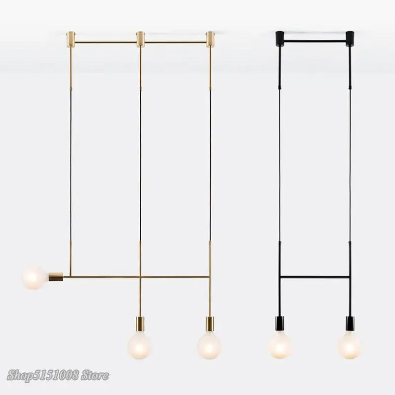 Brass Black Geometric Iron Pendant Light