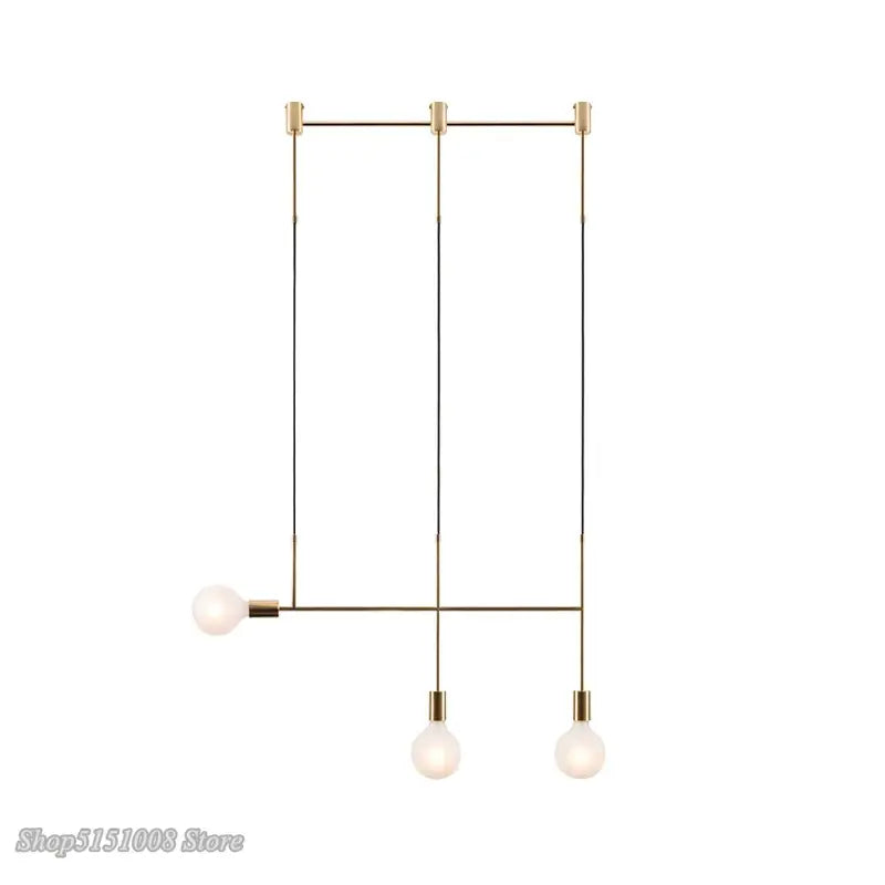 Brass Black Geometric Iron Pendant Light