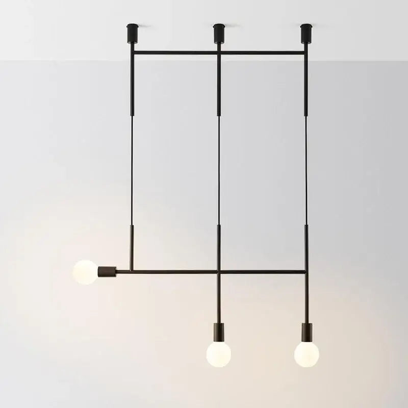 Brass Black Geometric Iron Pendant Light