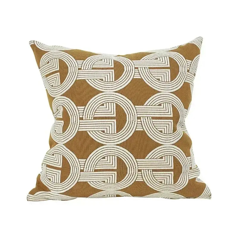 Brown Jacquard Cushion Cover