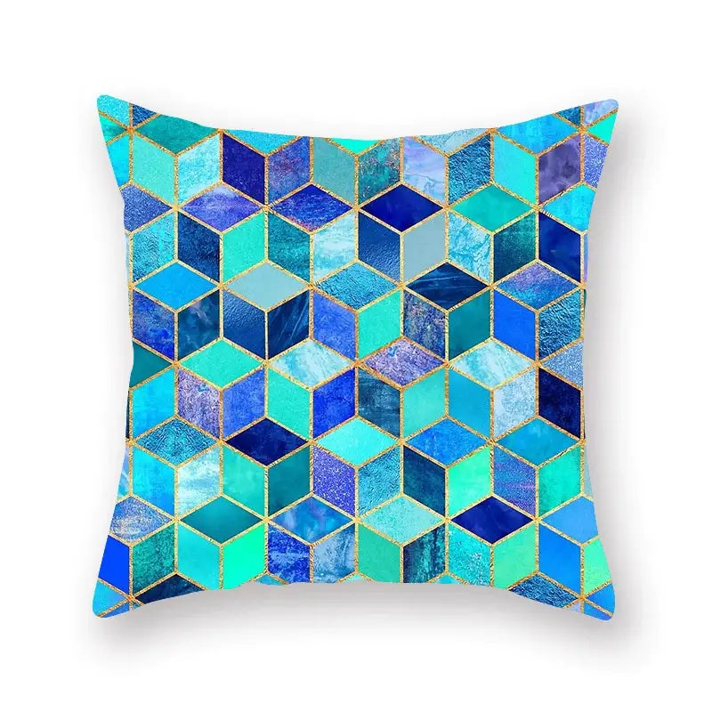 Teal Leaf Pillowcase