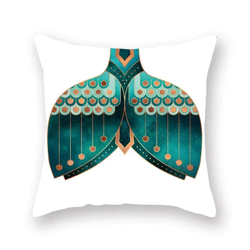 Teal Leaf Pillowcase