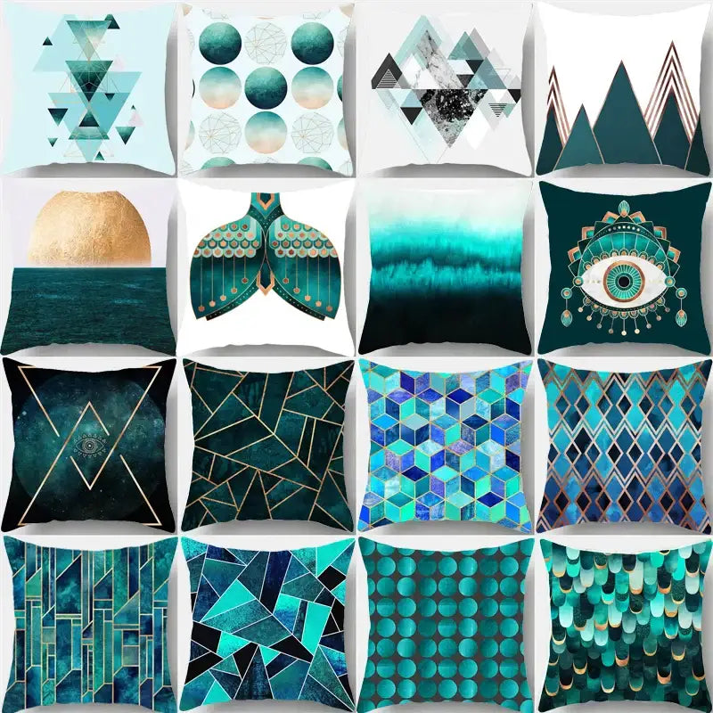 Teal Leaf Pillowcase