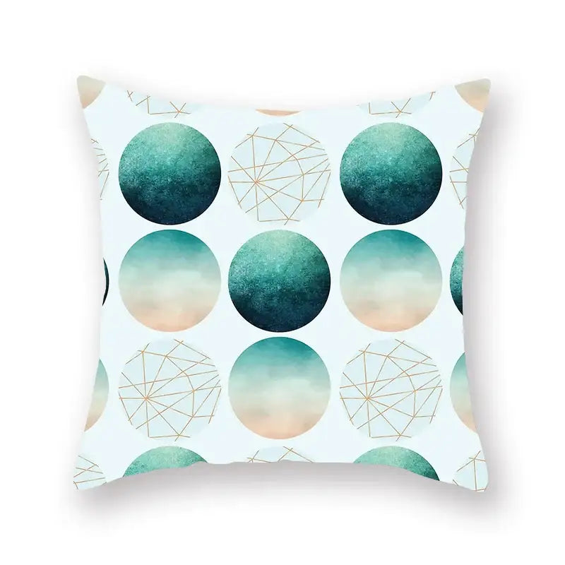 Teal Leaf Pillowcase