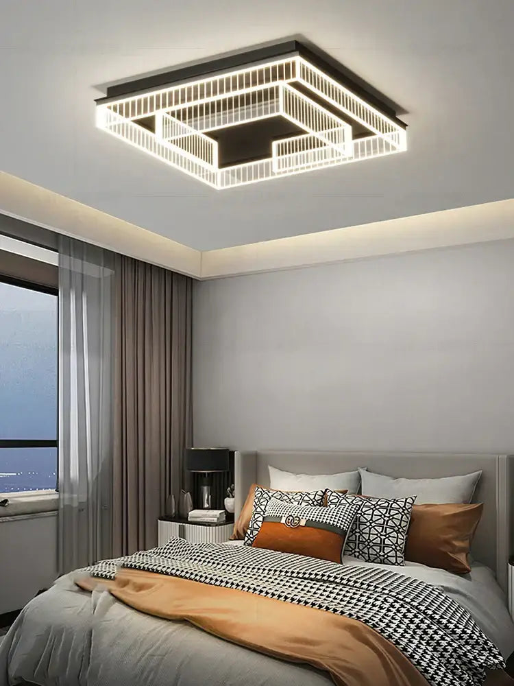 Black Acrylic LED Remote Chandelier