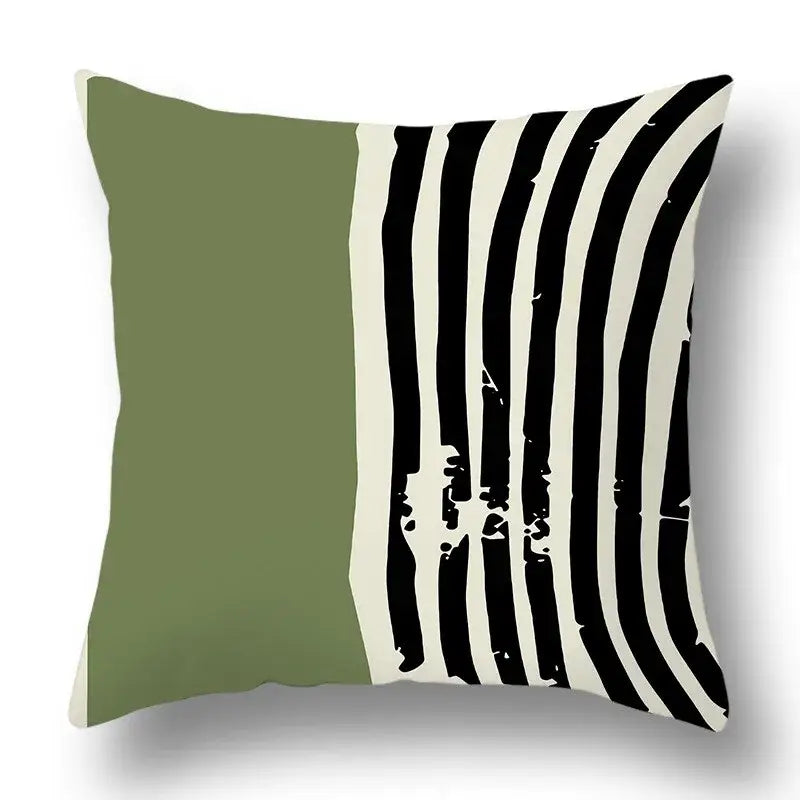 Green Geometric Pillow Cover