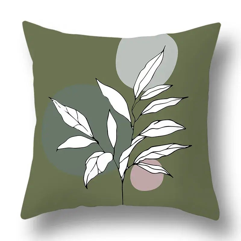 Green Geometric Pillow Cover