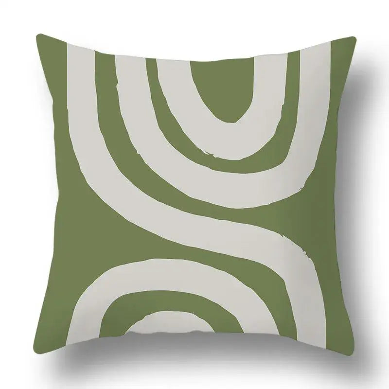 Green Geometric Pillow Cover