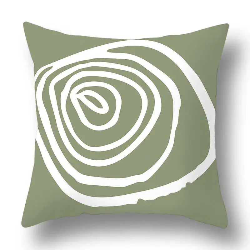 Green Geometric Pillow Cover