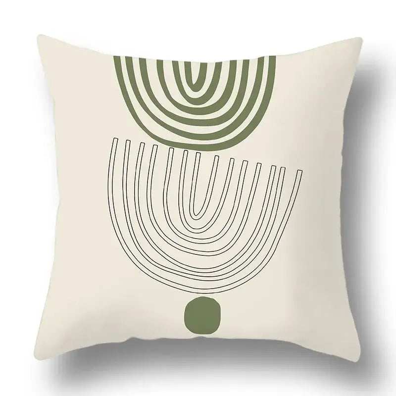Green Geometric Pillow Cover
