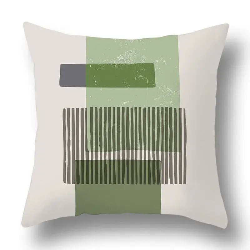 Green Geometric Pillow Cover