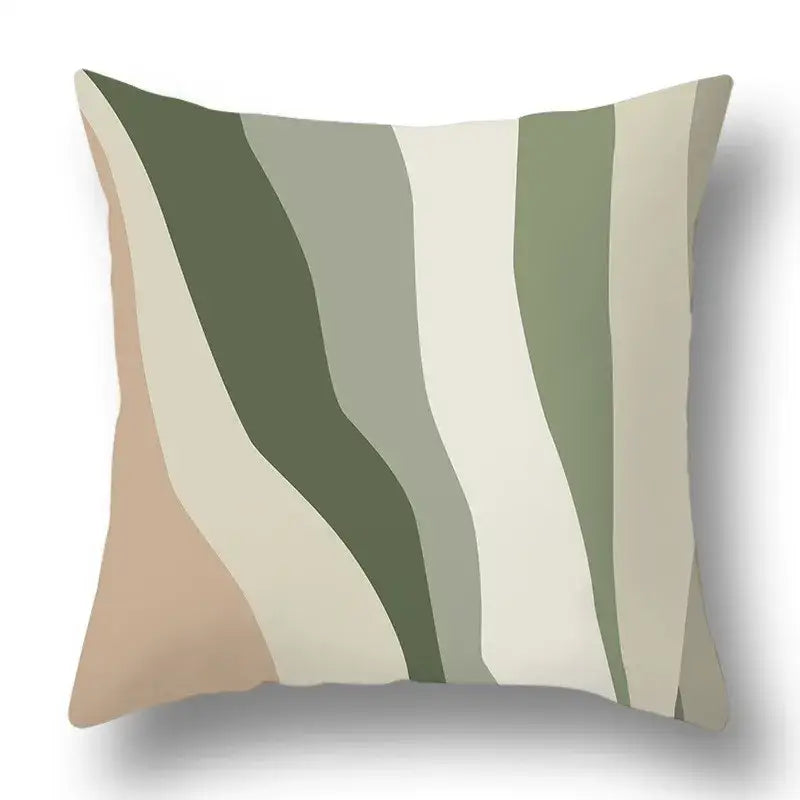 Green Geometric Pillow Cover