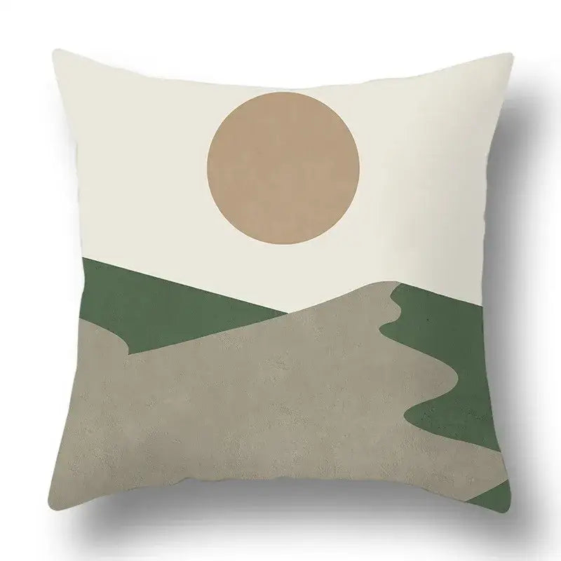 Green Geometric Pillow Cover