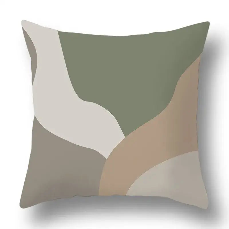 Green Geometric Pillow Cover