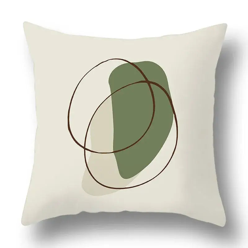 Green Geometric Pillow Cover