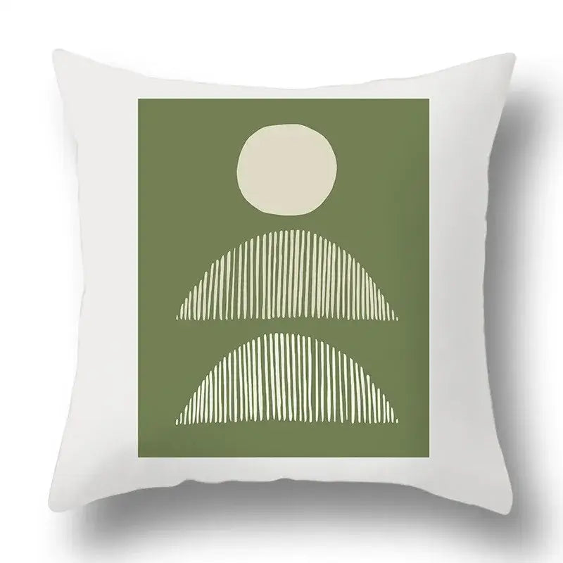Green Geometric Pillow Cover