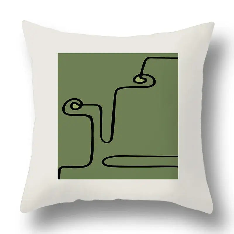 Green Geometric Pillow Cover