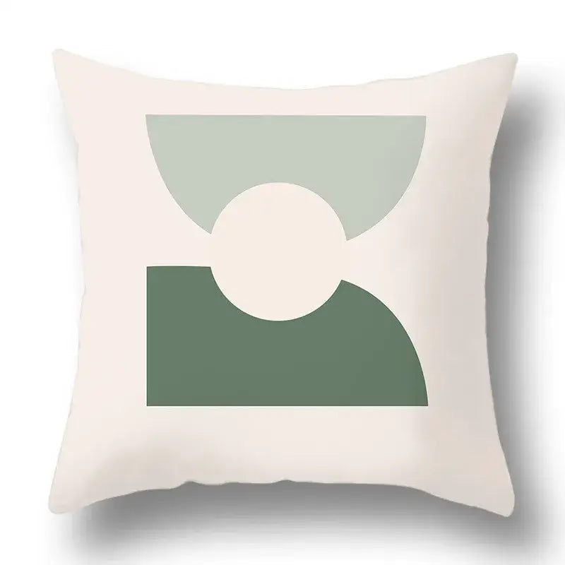 Green Geometric Pillow Cover