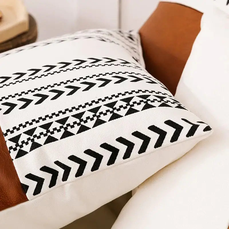 Black White Tassel Cushion