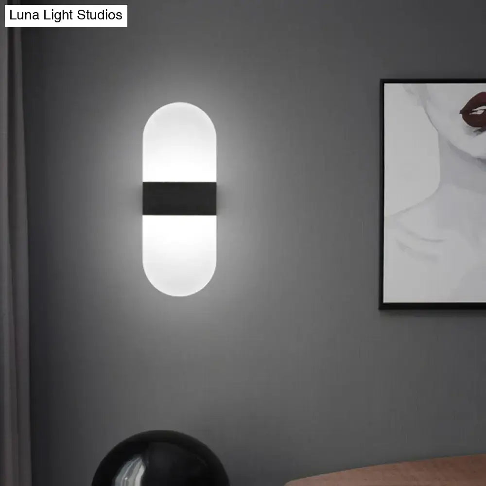 Wood Acrylic Geometric Hallway Sconce