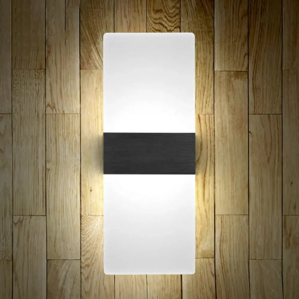 Wood Acrylic Geometric Hallway Sconce