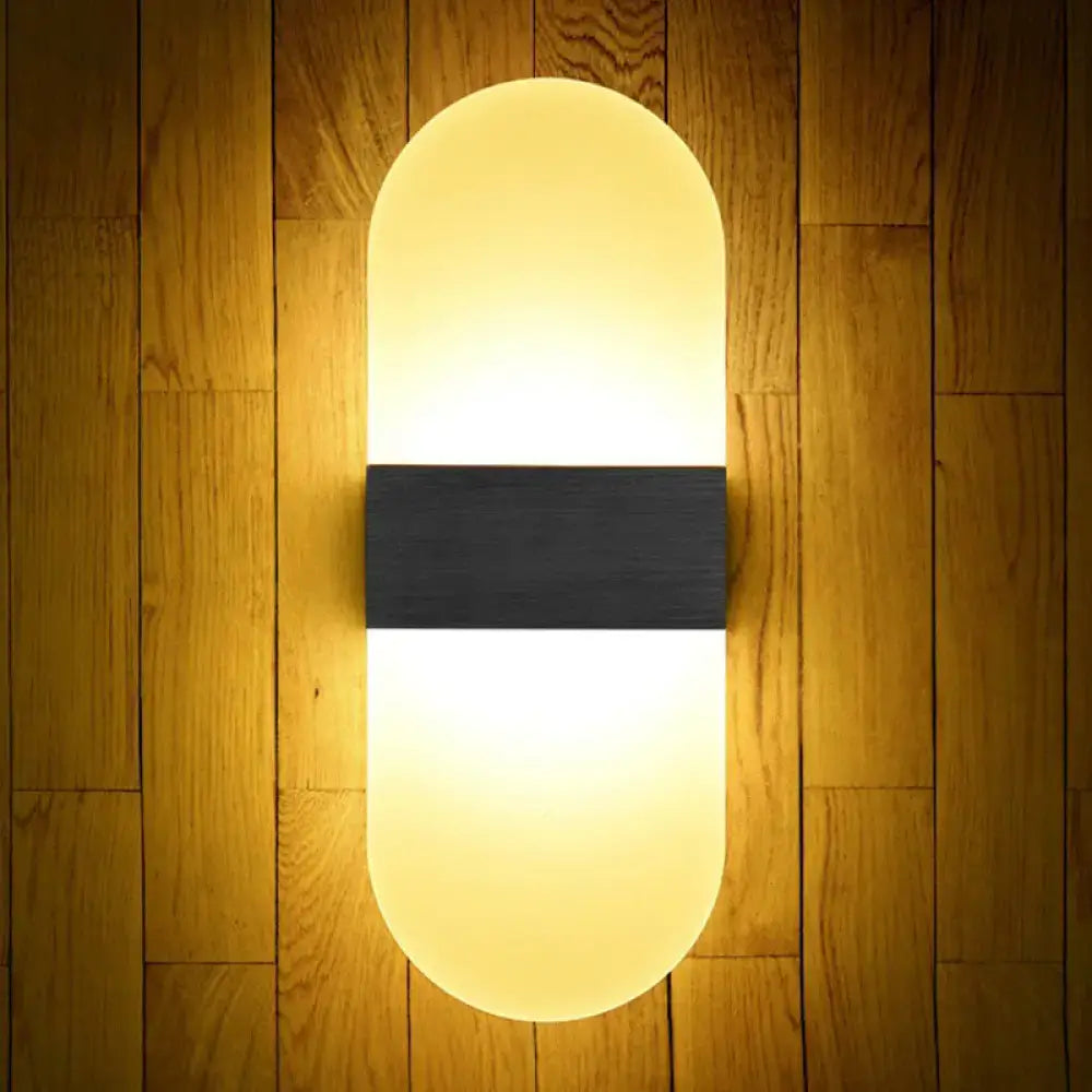 Wood Acrylic Geometric Hallway Sconce