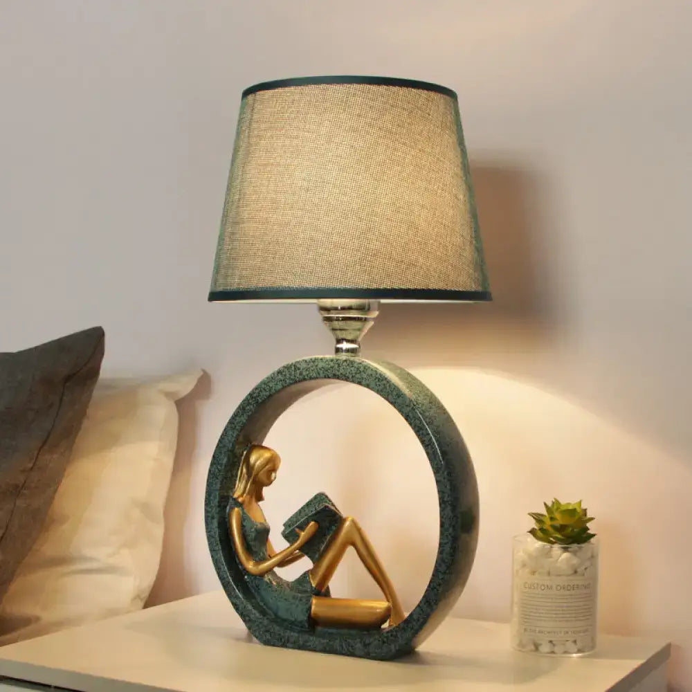 Teal Resin Night Lamp