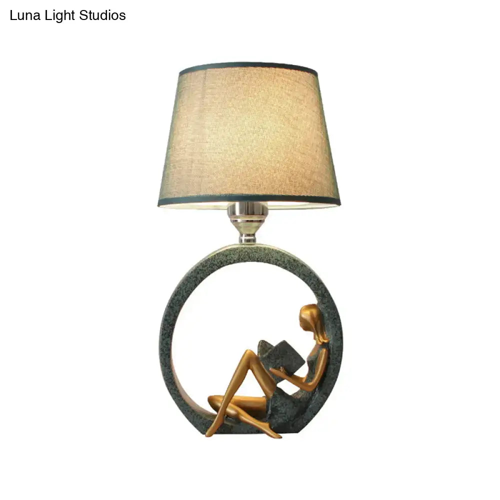 Teal Resin Night Lamp