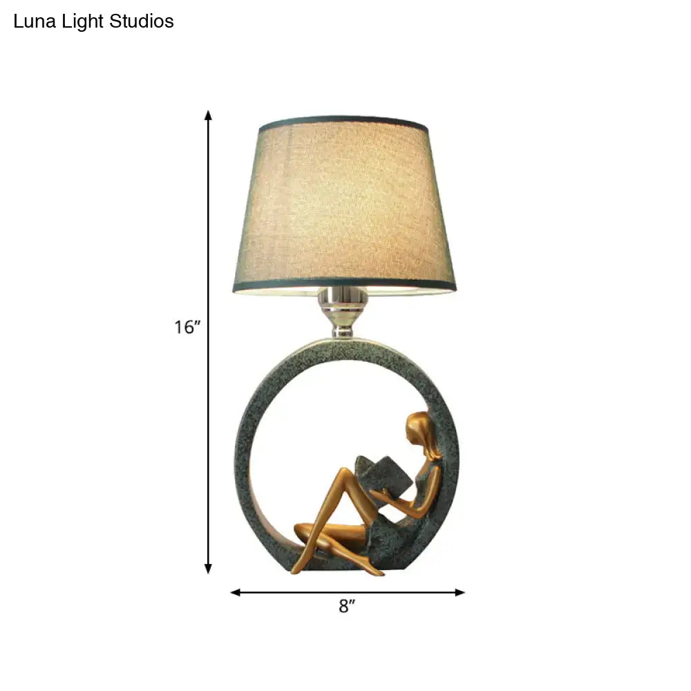 Teal Resin Night Lamp