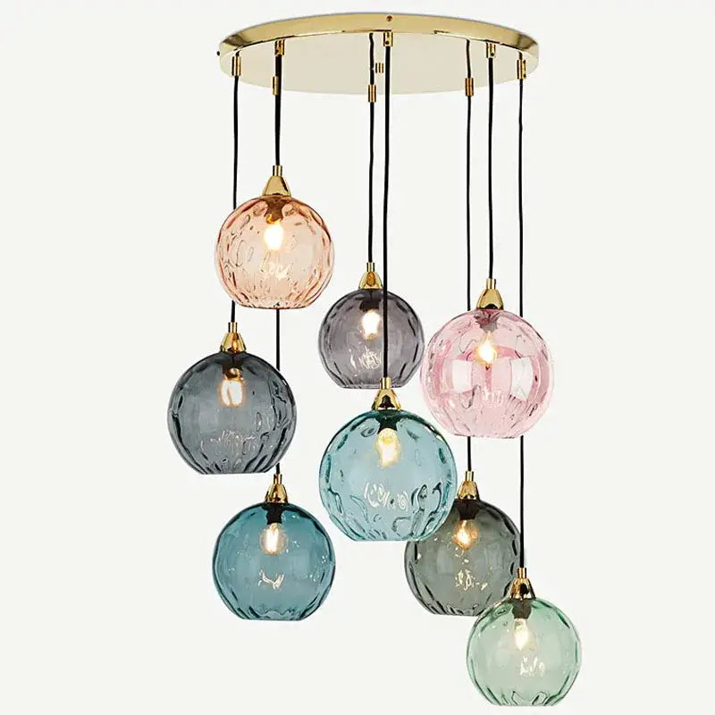 Golden Glass Cluster Pendant