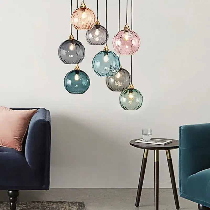 Golden Glass Cluster Pendant