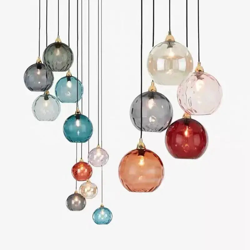 Golden Glass Cluster Pendant