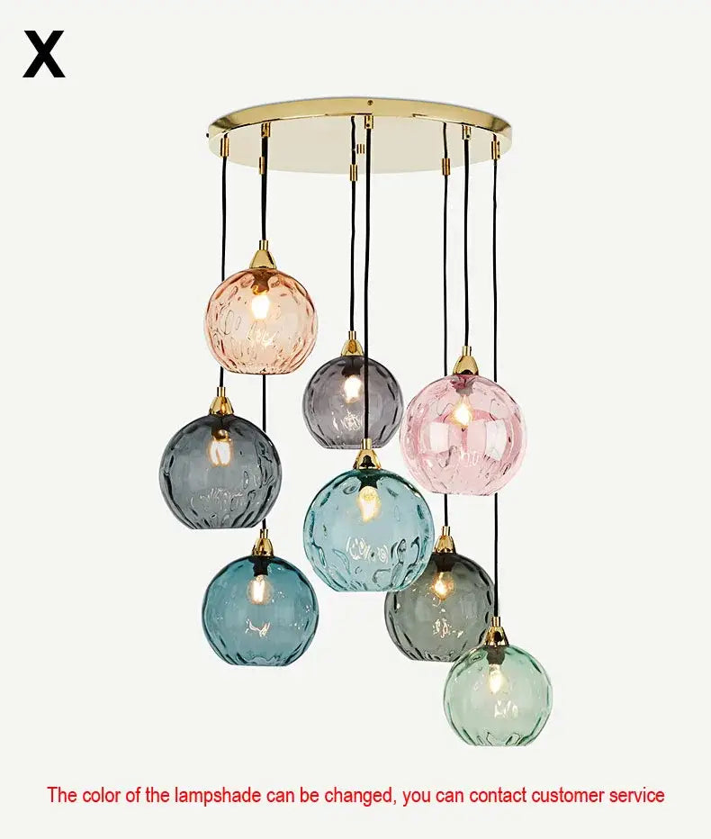 Golden Glass Cluster Pendant