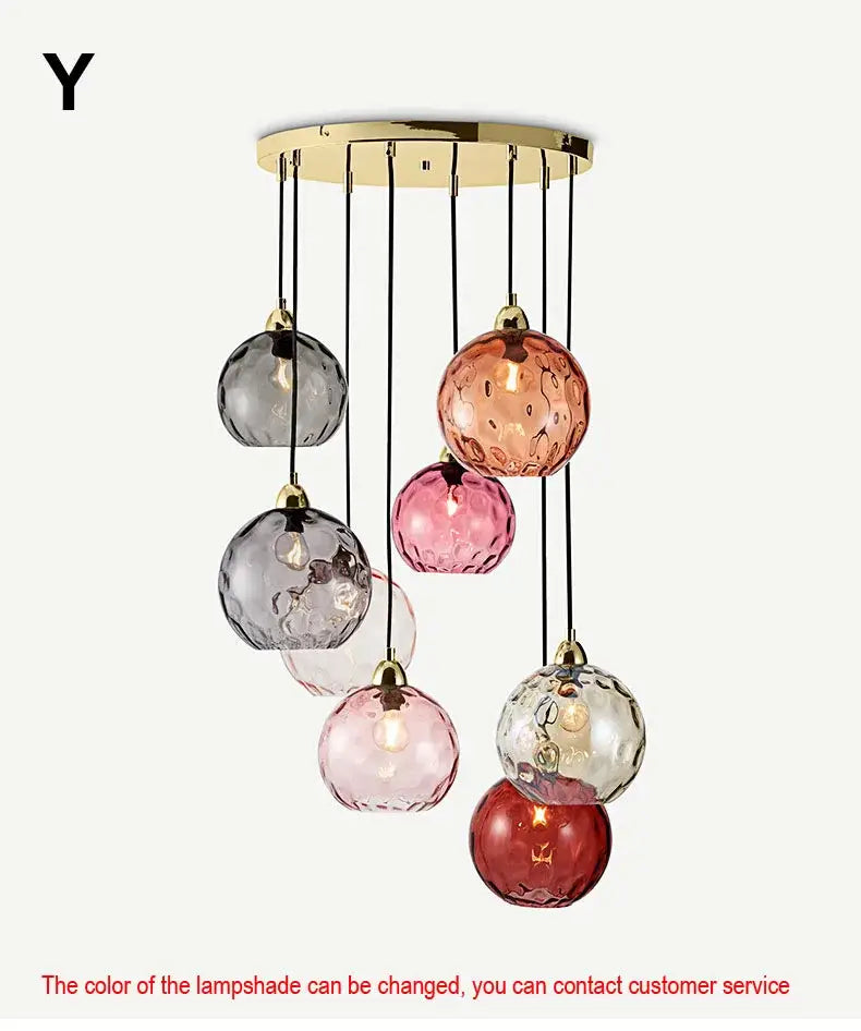 Golden Glass Cluster Pendant