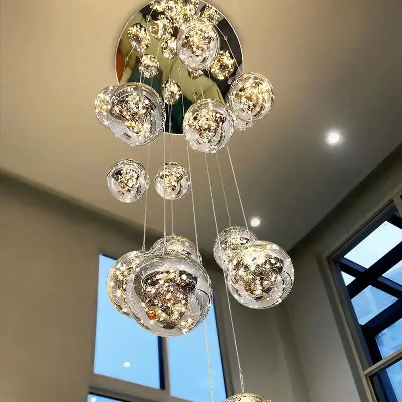 Glass Spiral Chandelier Light