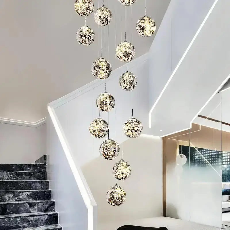 Glass Spiral Chandelier Light