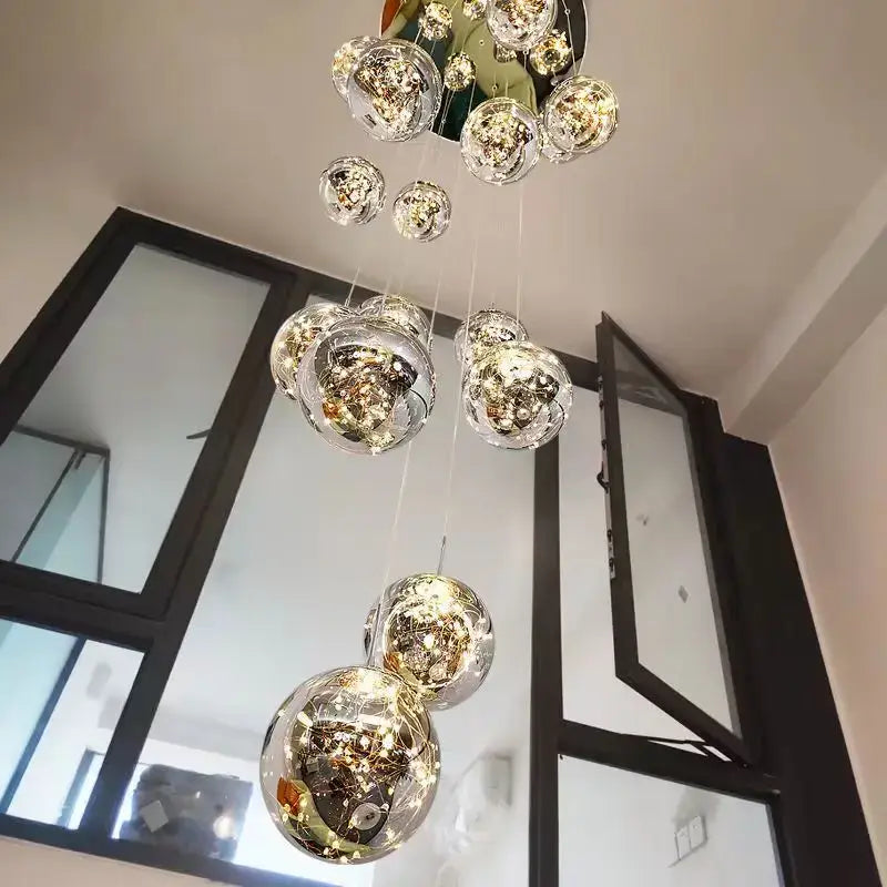Glass Spiral Chandelier Light