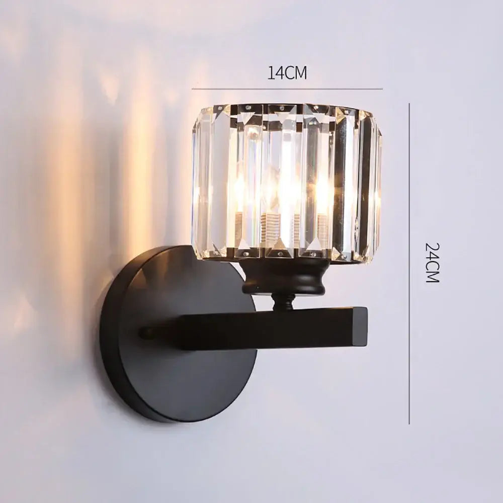 Crystal Glass Wall-Mounted Bedroom Wall Sconce