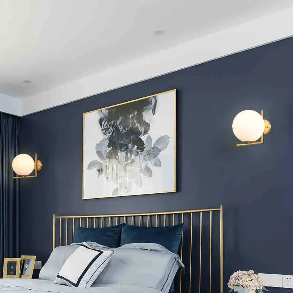 Crystal Glass Wall-Mounted Bedroom Wall Sconce