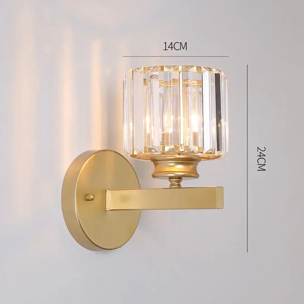 Crystal Glass Wall-Mounted Bedroom Wall Sconce